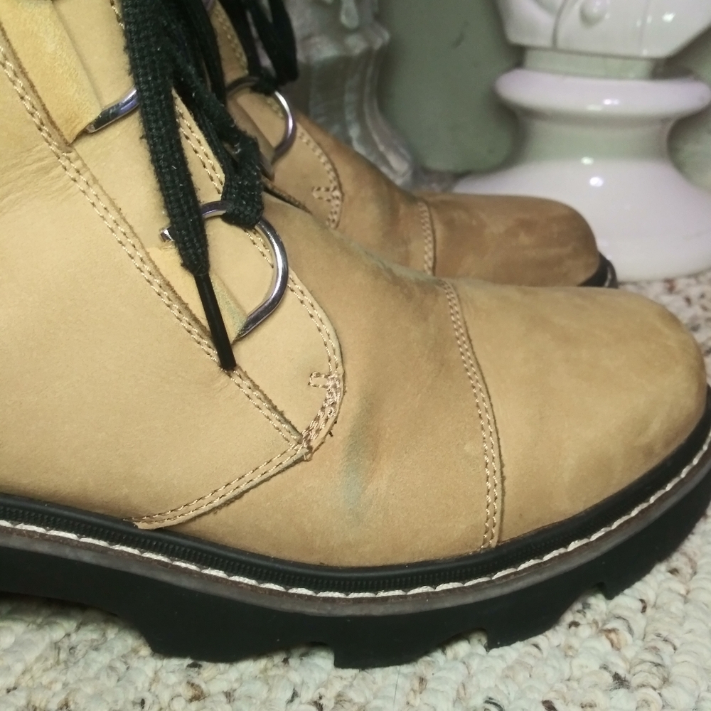 Sorel Joan Now Caribou Buff & Black Color Waterproof Leather Lace-Up Boots - Picture 2 of 12